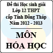Đề thi học sinh giỏi lớp 12 THPT tỉnh Đồng Tháp môn Hóa học (năm học 2012 - 2013)