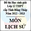 Đề thi học sinh giỏi lớp 12 THPT tỉnh Đồng Tháp môn Lịch sử (năm học 2012 - 2013)