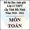 Đề thi học sinh giỏi lớp 12 THPT tỉnh Bắc Ninh môn Toán (năm học 2010 - 2011)