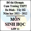 Đề thi Olympic cụm trường THPT Ba Đình - Tây Hồ năm học 2011 - 2012 môn Sinh lớp 11
