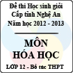 Đề thi học sinh giỏi tỉnh Nghệ An năm 2012 - 2013 môn Hóa lớp 12 Bổ túc THPT (Có đáp án)
