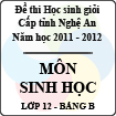 Đề thi học sinh giỏi tỉnh Nghệ An năm 2011 - 2012 môn Sinh học lớp 12 Bảng B