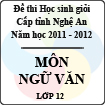 Đề thi học sinh giỏi tỉnh Nghệ An năm 2011 - 2012 môn Ngữ văn lớp 12