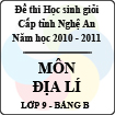 Đề thi học sinh giỏi tỉnh Nghệ An năm 2010 - 2011 môn Địa lý lớp 9 Bảng B