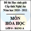 Đề thi học sinh giỏi tỉnh Nghệ An năm 2010 - 2011 môn Hóa lớp 9 Bảng A (Có đáp án)