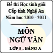 Đề thi học sinh giỏi tỉnh Nghệ An năm 2010 - 2011 môn Ngữ văn lớp 9 Bảng A