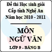 Đề thi học sinh giỏi tỉnh Nghệ An năm 2010 - 2011 môn Ngữ văn lớp 9 Bảng B