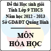 Đề thi học sinh giỏi lớp 9 THCS tỉnh Quảng Bình năm học 2012 - 2013 môn Hóa học - Có đáp án