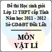 Đề thi học sinh giỏi lớp 12 THPT tỉnh Đăk Lăk năm học 2011 - 2012 môn Vật lí (Có đáp án)