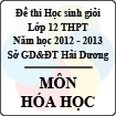 Đề thi học sinh giỏi lớp 12 THPT tỉnh Hải Dương năm học 2012 - 2013 môn Hóa học - Có đáp án