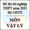Đề thi tốt nghiệp THPT năm 2013 môn Vật lý (Hệ GDTX) - Có đáp án