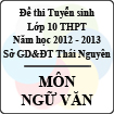 Đề thi tuyển sinh lớp 10 THPT tỉnh Thái Nguyên năm 2012 - 2013 môn Ngữ văn - Có đáp án