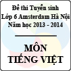 Đề thi tuyển sinh vào lớp 6 Hà Nội Amsterdam năm học 2013 - 2014 môn Tiếng Việt