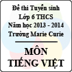 Đề thi tuyển sinh vào lớp 6 trường Marie Curie năm học 2013 - 2014 môn Tiếng Việt