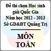 Đề thi chọn đội tuyển Học sinh giỏi Quốc Gia tỉnh Quảng Trị năm 2012 - 2013 môn Toán