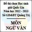 Đề thi chọn đội tuyển Học sinh giỏi Quốc Gia tỉnh Quảng Trị năm 2012 - 2013 môn Ngữ văn