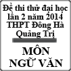 Đề thi thử đại học môn Văn lần 2 năm 2014 trường THPT Đông Hà, Quảng Trị