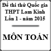 Đề thi thử môn Toán Quốc gia lần 1 năm 2015 trường THPT Lam Kinh, Thanh Hóa