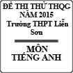 Đề thi thử THQG năm 2015 môn thi tiếng Anh Trường THPT Liễn Sơn - Vĩnh Phúc
