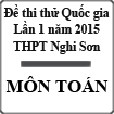 Đề thi thử Quốc gia lần 1 năm 2015 môn Toán trường THPT Nghi Sơn, Thanh Hóa
