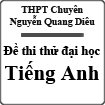 Đề thi thử Đại học môn Tiếng Anh trường THPT chuyên Nguyễn Quang Diêu (lần 4)