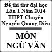 Đề thi thử đại học lần 1 năm 2014 môn Ngữ Văn trường THPT chuyên Nguyễn Quang Diêu, Đồng Tháp