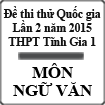 Đề thi thử Quốc gia lần 2 năm 2015 môn Ngữ Văn trường THPT Tĩnh Gia 1, Thanh Hóa