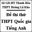 Đề thi thử THPT Quốc gia 2015 môn Tiếng Anh trường THPT Hoàng Lệ Kha, Thanh Hóa