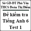 Đề kiểm tra Tiếng Anh lớp 6 trường THCS Đoàn Thị Điểm, Phú Yên (test 1)