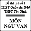 Đề thi thử THPT Quốc gia môn Ngữ Văn năm 2015 trường THPT Tây Ninh, Tây Ninh (Đề số 01)
