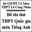 Đề thi thử THPT Quốc gia 2015 môn Tiếng Anh trường THPT Lê Công Nhân, Cà Mau