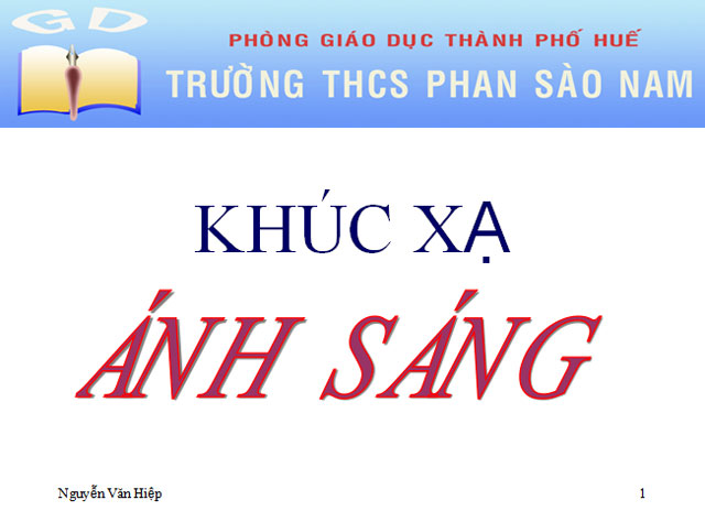 Khúc xạ ánh sáng Vật lý 11