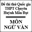 Đề thi thử THPT Quốc gia 2015 môn Ngữ văn trường THPT Chuyên Huỳnh Mẫn Đạt, Kiên Giang