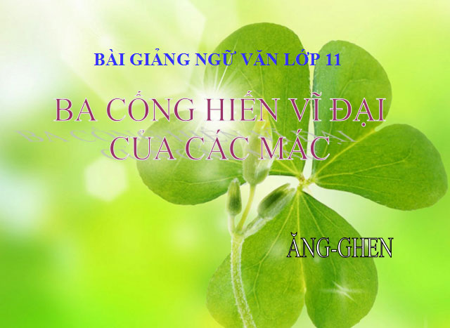 Ba cống hiến vĩ đại của Các Mác