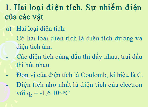Bài giảng Vật lý 11 