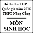 Đề thi thử THPT Quốc gia môn Sinh học năm 2015 trường THPT Nông Cống 4, Thanh Hóa