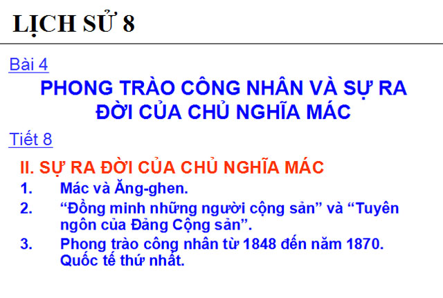 Phong trào công nhân và sự ra đời của chủ nghĩa Mác Lịch sử 8