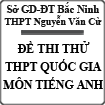 Đề thi thử THPT Quốc gia 2015 môn Tiếng Anh trường THPT Nguyễn Văn Cừ, Bắc Ninh (lần 2)