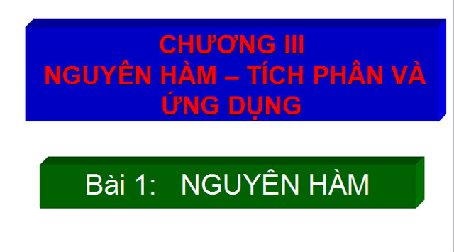  Nguyên hàm Giải tích 12