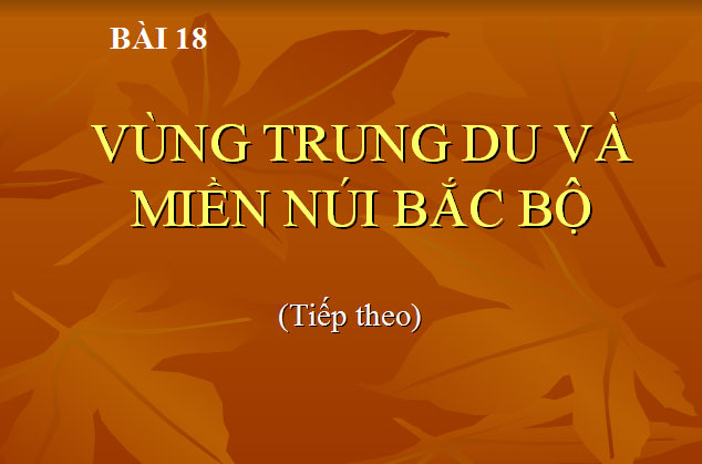 Vùng trung du và miền núi Bắc Bộ