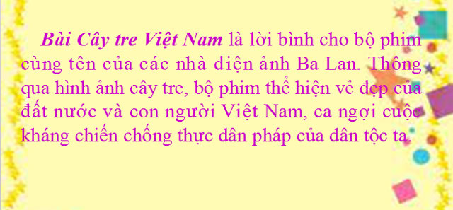 Cây tre Việt Nam Ngữ văn 6