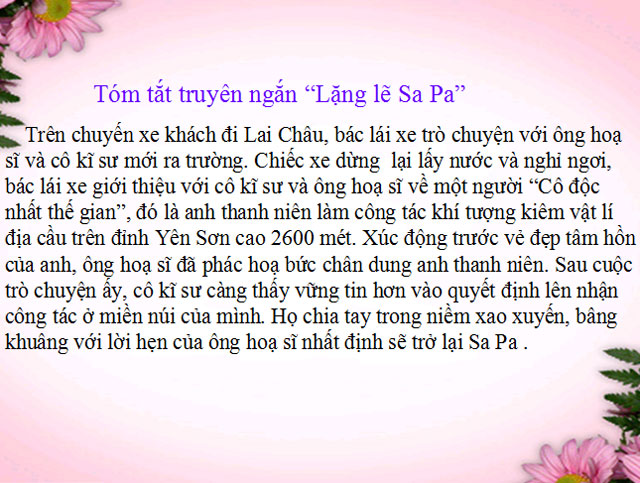 Bài giảng Lặng lẽ Sa Pa Ngữ văn 9 Lặng lẽ Sa Pa Ngữ văn 9