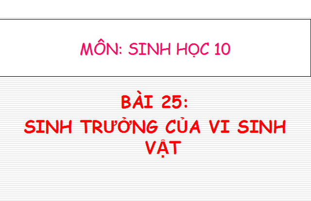 Sinh trưởng của vi sinh vật Sinh học 10