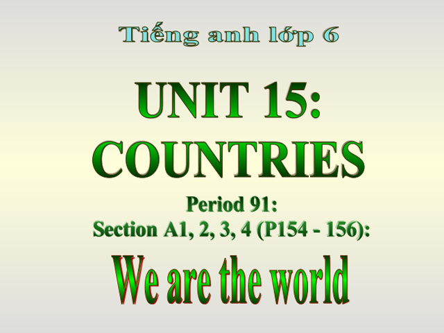 Tiếng Anh 6 unit 15 Countries