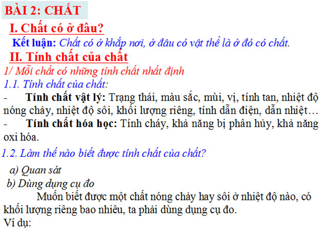 Bài giảng Hóa học 8
