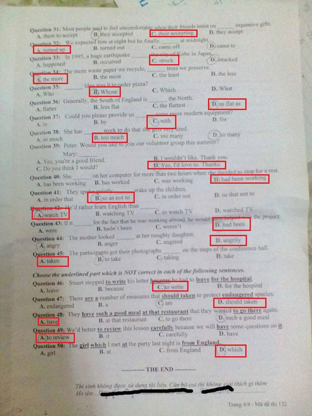 Đề thi tuyển sinh vào lớp 10 môn tiếng Anh trường THPT Chuyên Sư Phạm