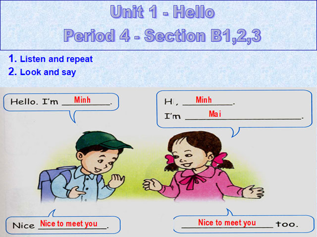 Bài giảng Tiếng Anh 3 unit 1 Bài giảng Tiếng Anh 3