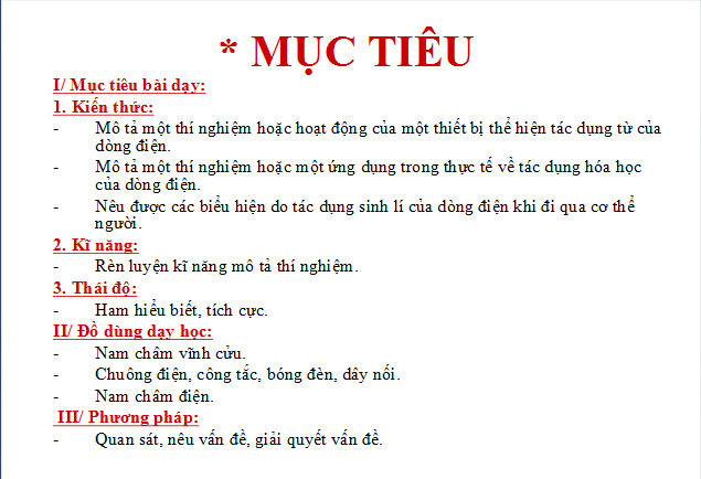 Bài giảng Vật lý 7 bài 23 Bài giảng Vật lý 7