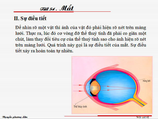 Bài giảng bài Mắt Vật lý 9 Bài giảng bài Mắt