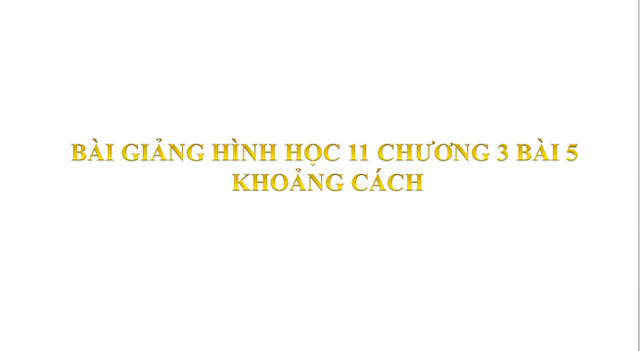 Bài giảng Hình học 11
